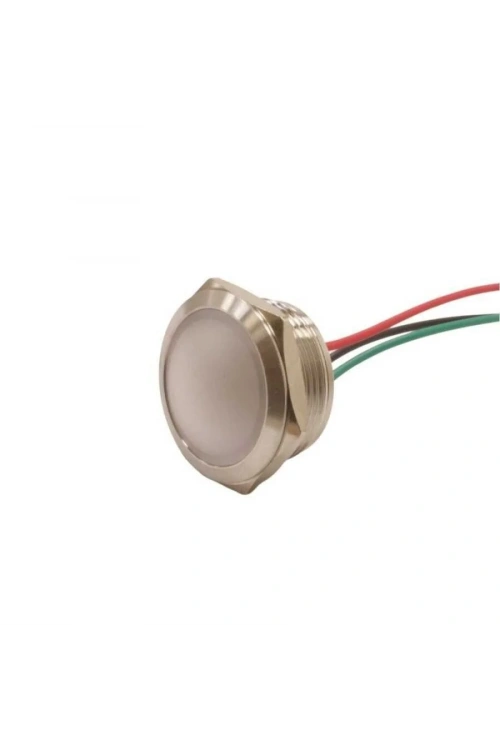 WD22L-P2/RGY- 22mm 12-24V Kablolu Metal Sinyal Lambası - 3 Renk Katot