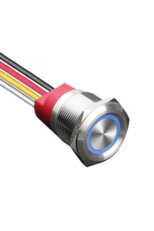 WD22T-P2-E 22mm Dokunmatik Touch Metal Buton - Mavi