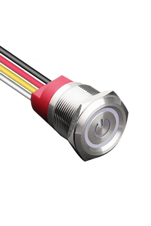 WD22T-P2-EC 22mm Dokunmatik Touch Metal Buton - Beyaz