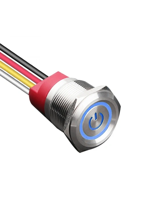 WD22T-P2-EC 22mm Dokunmatik Touch Metal Buton - Mavi