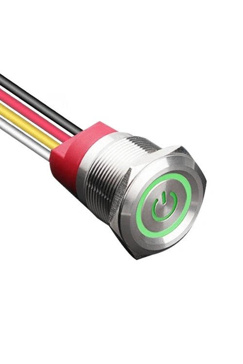 WD22T-P2-EC 22mm Dokunmatik Touch Metal Buton - Yeşil