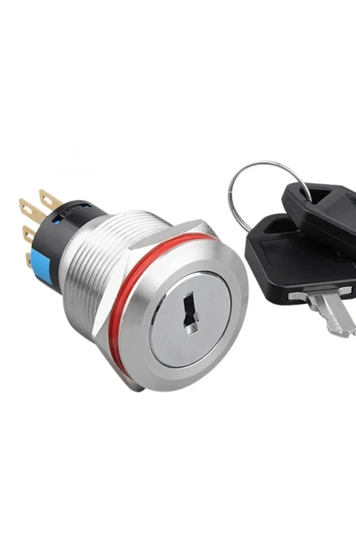 WD22Y-P1 22mm Anahtarlı Mandal Buton 2NO+2NC