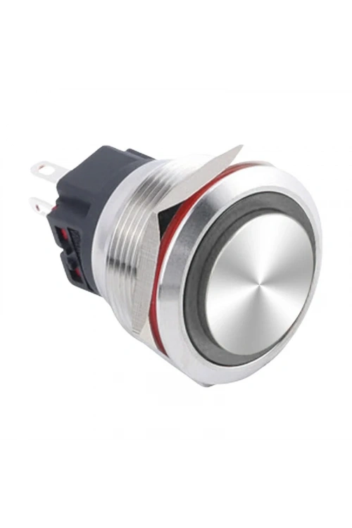 WD25B-G1Z-E 25mm Çıkık Anahtarlı Işıklı Metal Buton - Beyaz