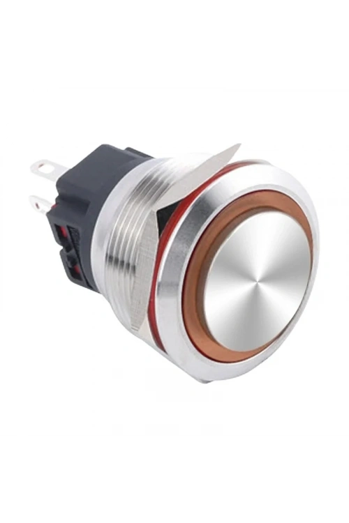 WD25B-G1Z-E 25mm Çıkık Anahtarlı Işıklı Metal Buton - Sarı
