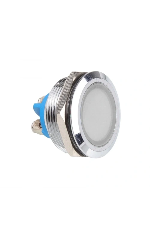 WD25L-P0 25mm 12-24V Metal Sinyal Lambası - Beyaz