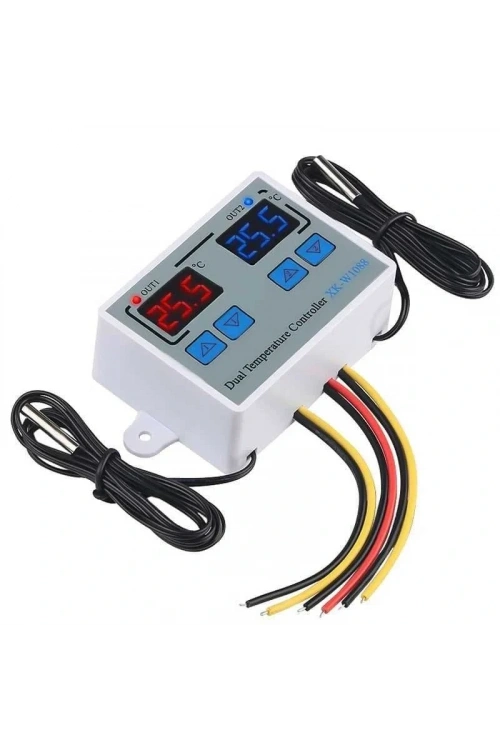 XK-W1088 İkili Dijital Sıcaklık Kontrollü Termostat - 220V/AC 1500W 