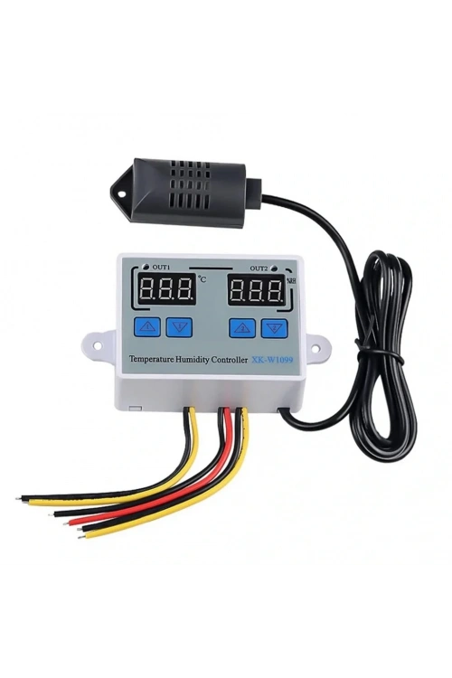 XK-W1099 220V Sıcaklık ve Nem Ölçer Ekranlı Termostat - Röle Modülü