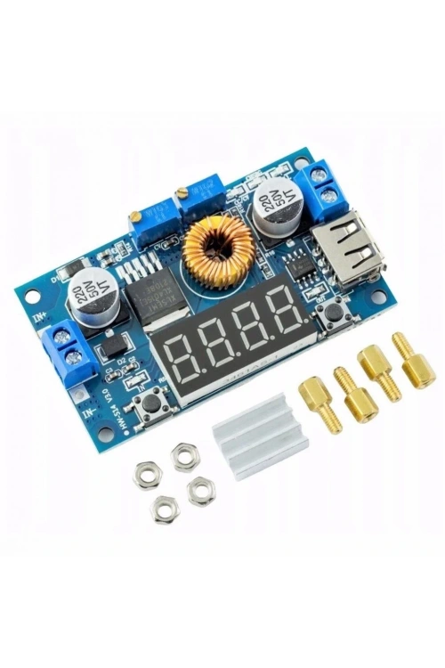 XL4015 75W 5A DC-DC Voltmetre Ekranlı (4Digits) Voltaj Düşürücü Modül