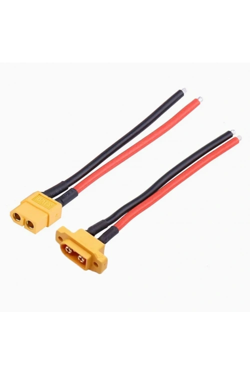 XT60E Dişi-Erkek Lipo Pil Şarj Kablosu Seti 10cm