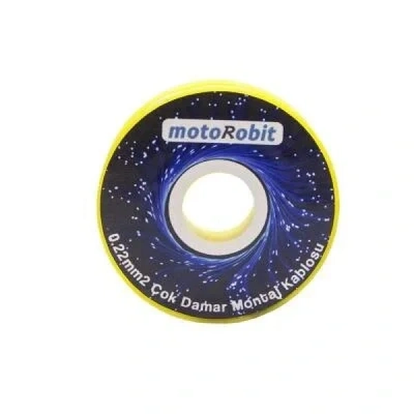0.22 mm2 Sarı Çok Damar Montaj Kablosu - 10 Metre