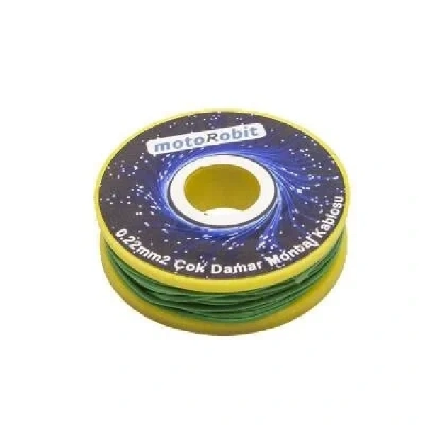 0.22 mm2 Yeşil Çok Damar Montaj Kablosu - 10 Metre