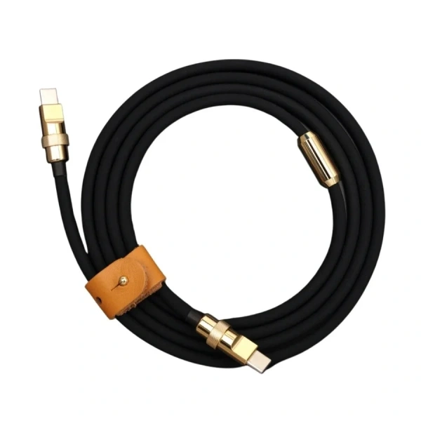 100W Black Type-C Silicone Fast Charging Cable - 1 Meter