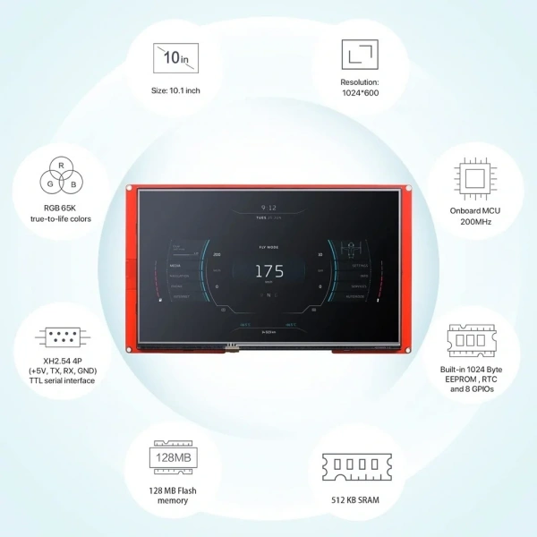 10.1 Inch Nextion Dokunmatik NX1060P101-011R-I