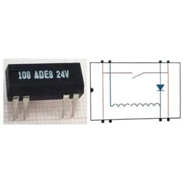 108 ADE8 24V Reed Röle Tek Kontak N/O 24VDC 0.5A