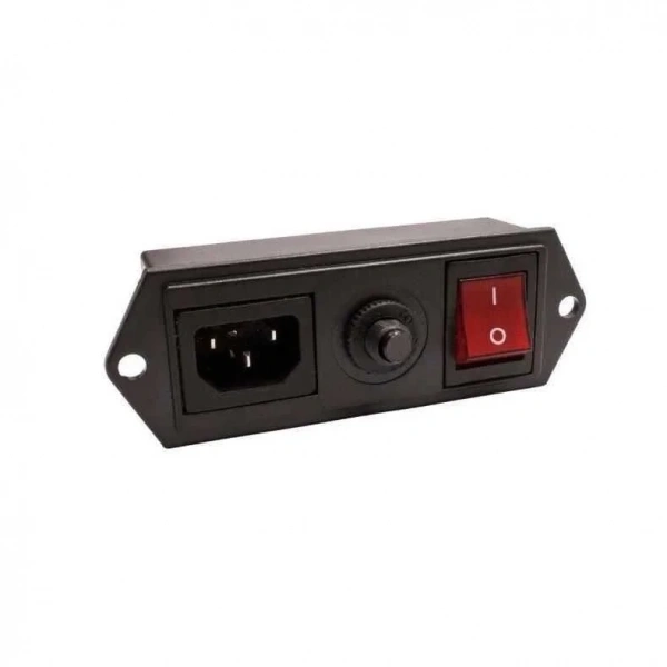 10A Akım Korumalı Kulaklı Erkek Power Soketi - Işıklı Anahtarlı