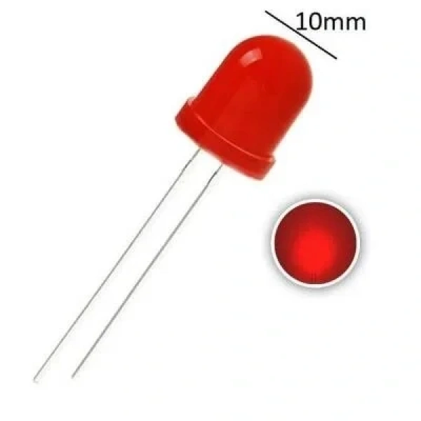 10mm Kırmızı Led - 10 Adet