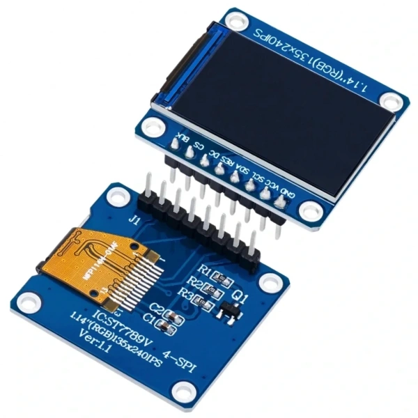 1.14 inch ST7789V Chip 135×240 RGB TFT IPS 8 Pin LCD Ekran Modülü