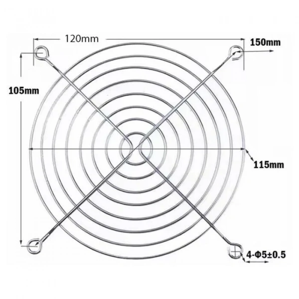 120x120mm Fan Koruma Teli