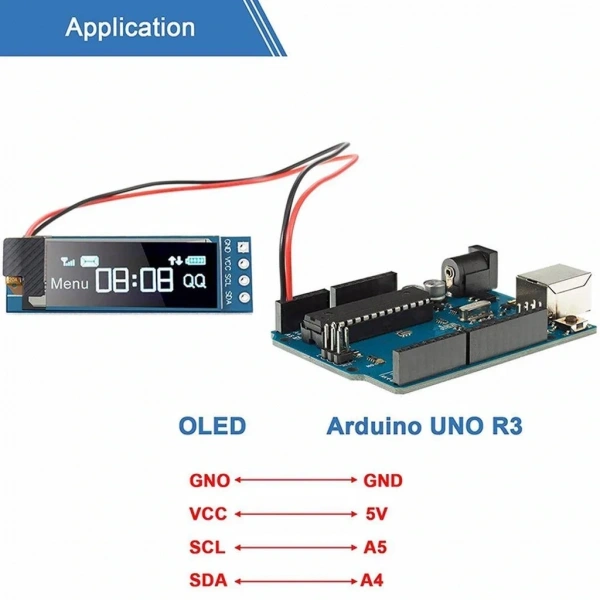 128x32 Oled Lcd Ekran 0.91 Inch SSD1306