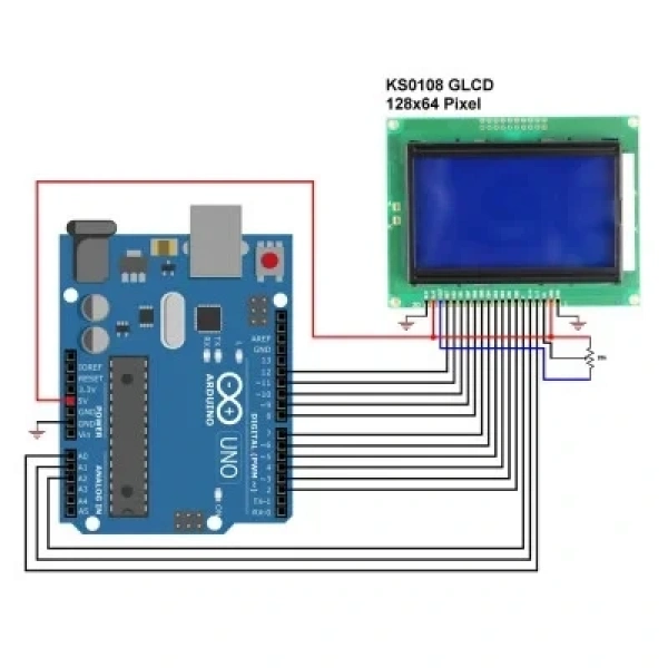 128x64 Grafik LCD Mavi