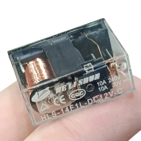 12V 10A Tek Kontak Röle - HLS-14F1L-DC12V-C