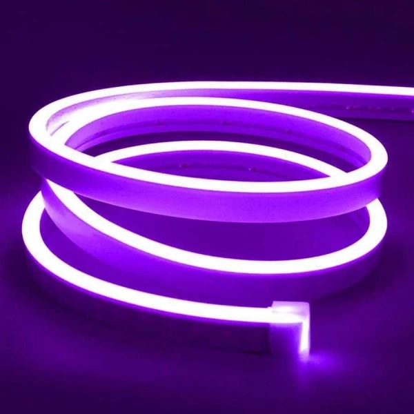 12V Esnek Neon Şerit Led 5 Metre - Mor