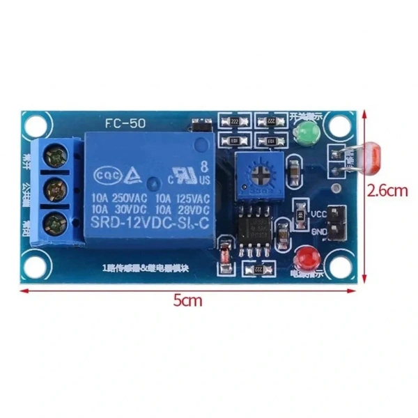 12V Tek Kanal LDR Işık Kontrollü Röle Modülü