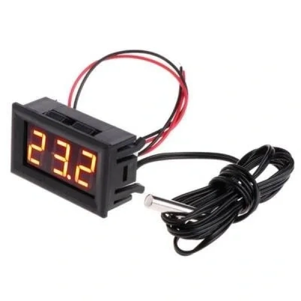 12V Termometre Su Geçirmez Sıcaklık Sensörü - Kırmızı