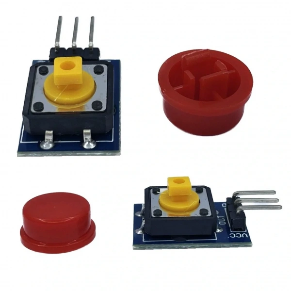 12x12mm Push Buton Switch Modül Kırmızı Kapak 1 Adet