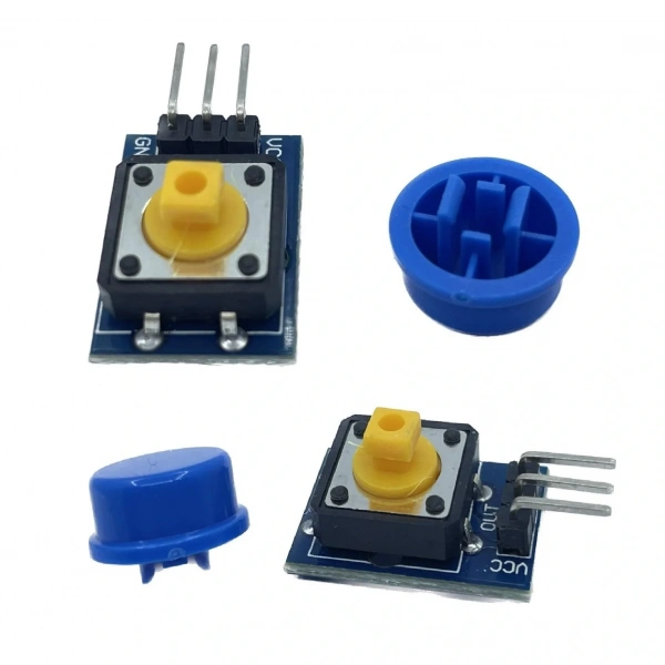 12x12mm Push Buton Switch Modül Mavi Kapak 1 Adet