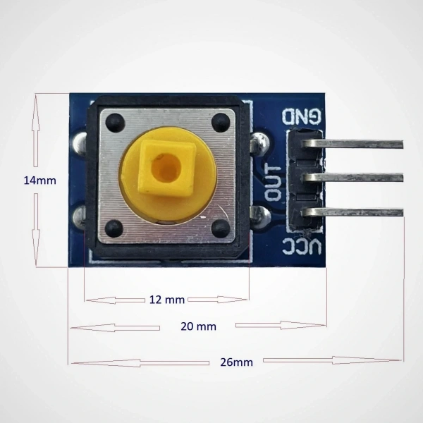 12x12mm Push Buton Switch Modül Sarı Kapak 1 Adet