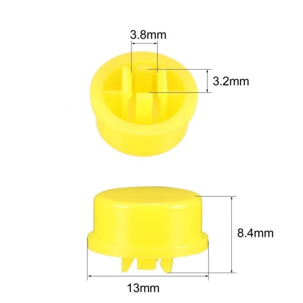 12x12mm Yuvarlak Tact Switch Kapak Push Buton Kapağı Sarı