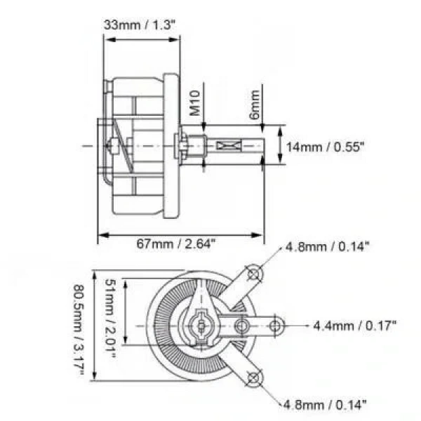 150R 100W BC1 Reosta Direnç - Potansiyometre