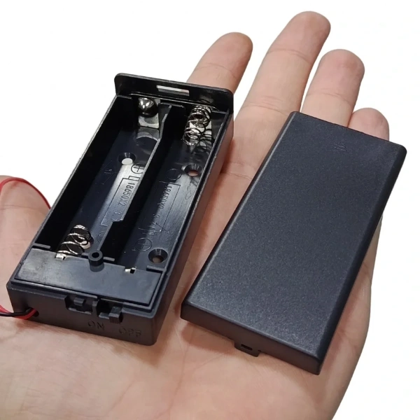 18650 İkili Pil Yuvası Kapaklı Switchli Pil Kutusu Anahtarlı