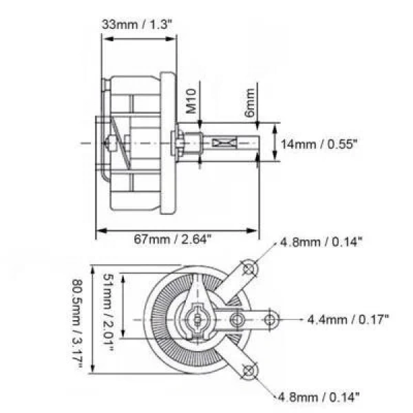1R 100W BC1 Reosta Direnç - Potansiyometre