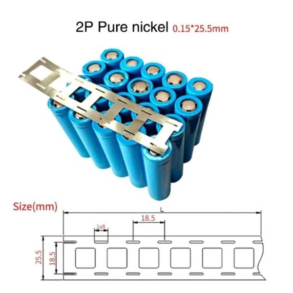 2li Nikel Şerit Lehim 2P Punta Teli 25.5x0.15mm - 1 Metre
