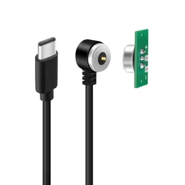 2-Pin 10mm 90C Kablolu PCBli Pogo Pin Manyetik Konnektör Takımı - Type-C Soketli