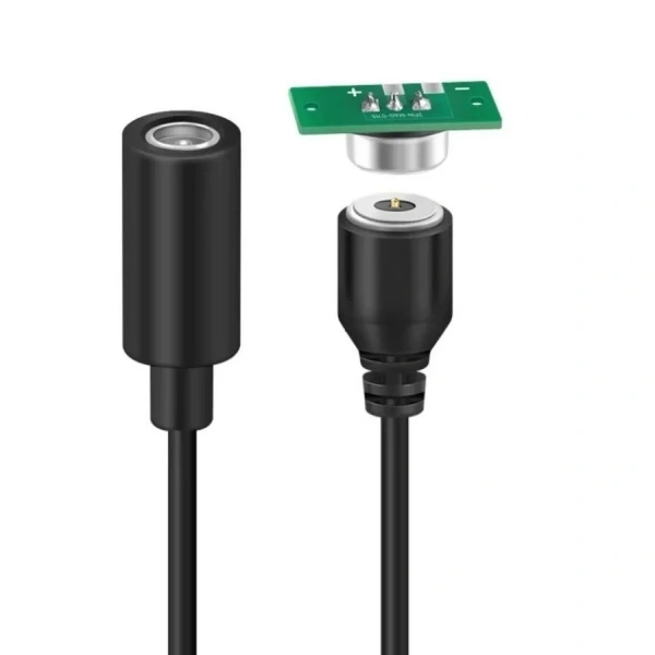 2-Pin 10mm Kablolu PCBli Pogo Pin Manyetik Konnektör Takımı - DC Soketli