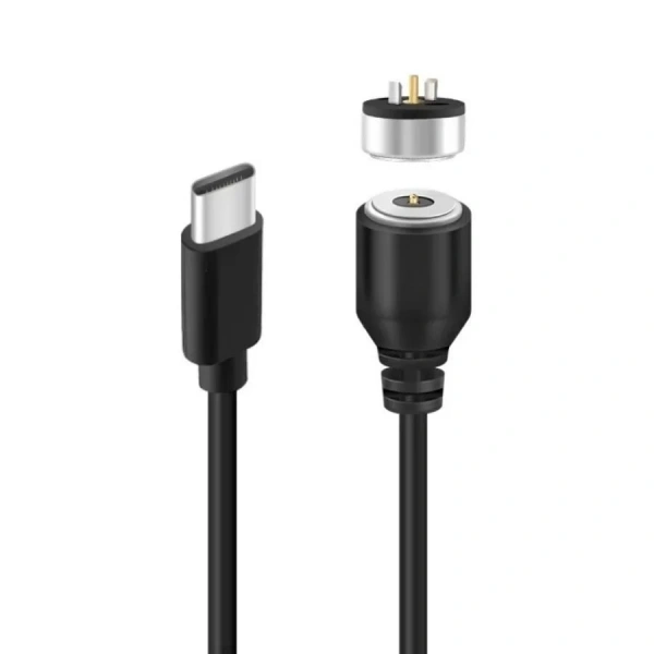 2-Pin 10mm Kablolu Pogo Pin Manyetik Konnektör Takımı - Type-C Soketli