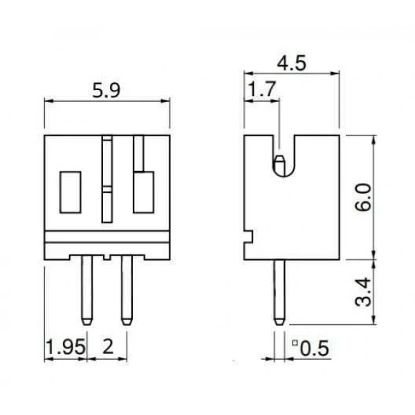 2 Pin JST-PH 2.0 Tunik Konnektör Erkek