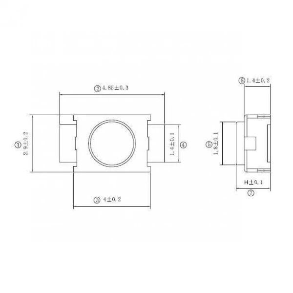 2 Pinli 4x3x2mm Buton