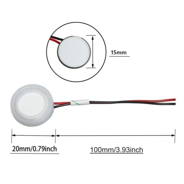 20mm Ultrasonik Sis Buhar Yapıcı Piezo Sensör Kablolu