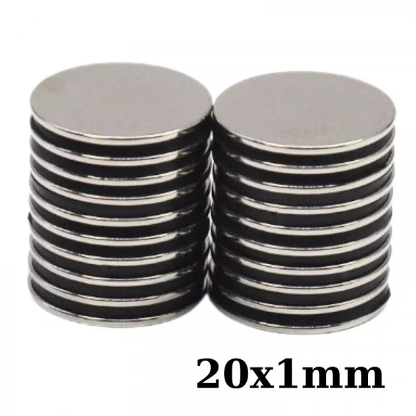 20x1mm Neodyum Güçlü Mıknatıs - Neodim Magnet