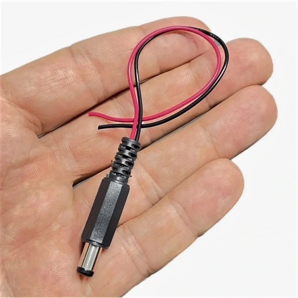 2.1mm Kablolu Erkek Jak - Jack Adaptör Fiş 15 cm 1 Adet