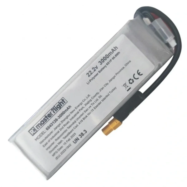 22.2V Li-po Pil 3000mah 80C 6s Lityum Polymer Batarya