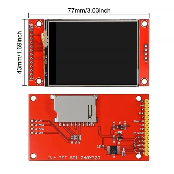 2.4 ILI9341 Dokunmatik LCD Ekran SPI 240x320