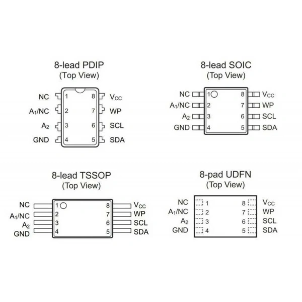 24C04 - DIP8 EEPROM Entegresi