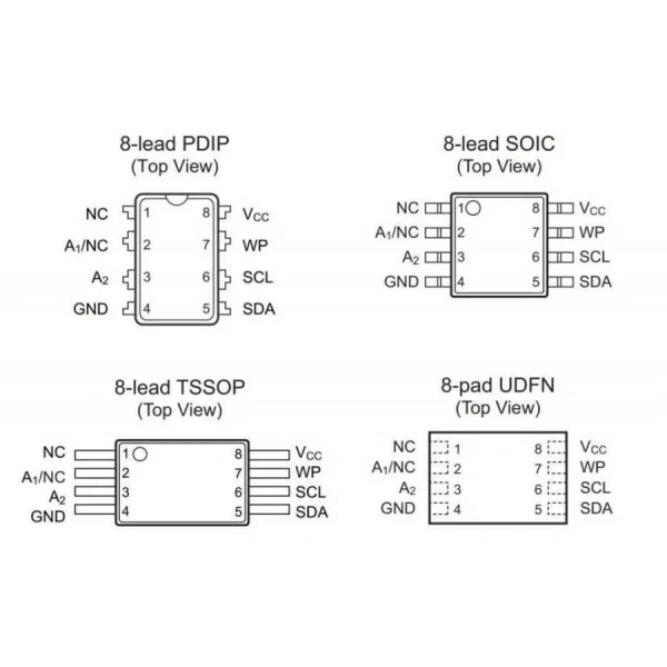 24C08 - DIP8 EEPROM Entegresi