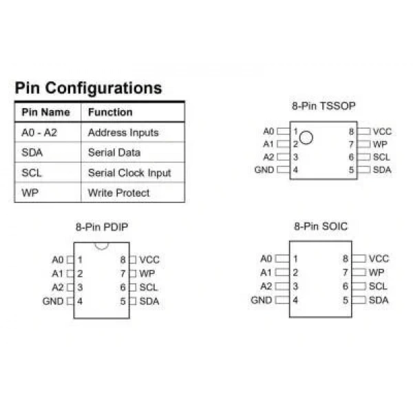 24C64 - DIP8 EEPROM Entegresi