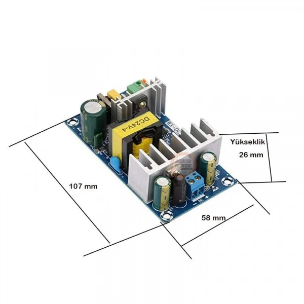 24V DC 4A 100W Anahtarlamalı Güç Kaynağı Kartı AC-DC 100W Modül